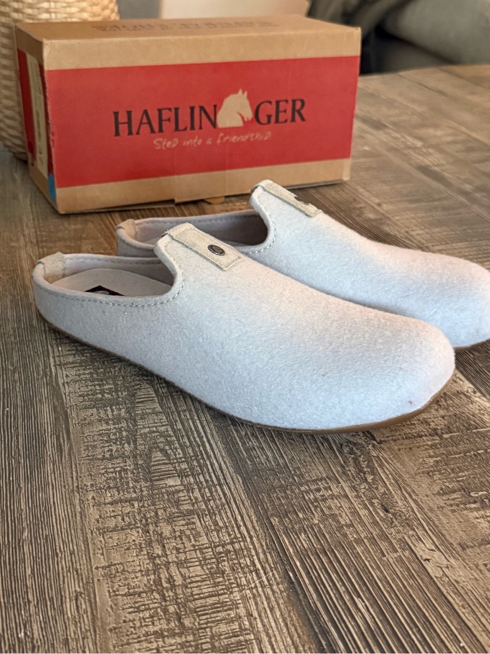 German mule beige Wool Slip-On Slippers